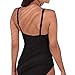 Women's One Piece Swimsuits Vintage Shirred Tank Swimwear Tummy Control Bathing Suits (XXX-Large, Black)