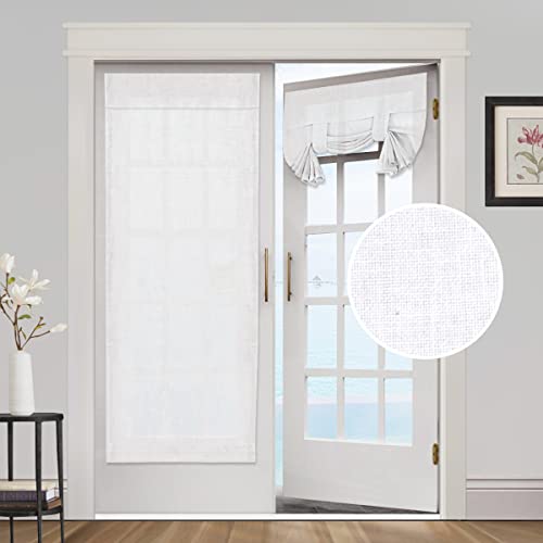 PrinceDeco Linen Door Curtain Light Filtering 26 x 68 inches, 1 Panel, Dove