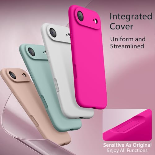 Image of FireNova Magnetic for iPhone Air Case, Compatible with MagSafe, [Integrated Silicone Camera Control Button] [Camera Protection] Microfiber Lining Phone Case for iPhone 17 Air, 6.5 inch, Hot Pink
