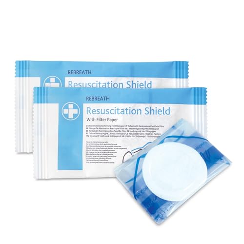 Image of Reliance Medical - Rebreath Mounth to Mounth Shield with Filter Paper, for Personal Protection from Contact and Infections During CPR Resuscitation - (Pack of 10)