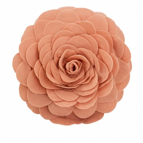 Fennco Styles Eva's Flower Garden Decorative Filled Throw Pillow 13" Round - Rose Floral Accent Pillow for Home, Couch, Bed, Living Room, Holiday and Office Décor