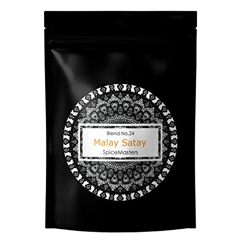 Satay Sauce Spice Mix - Mezcla superior superior mezclada a mano por Spice Masters - Auténtica hecha simple