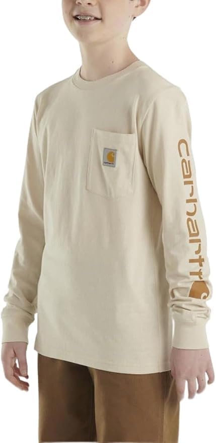 Carhartt Toddler Little Kid's CA6746 | Long-Sleeve Pocket T-Shirt | Toddler Boy | Malt