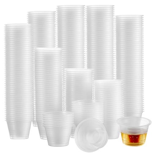 MATANA 300 Clear Plastic Bomb Shot Cups 3.75 oz - Reusable & Disposable Bomber Cups Jager Bomb Shot Glasses for Split Shots, Creative Cocktails - Chri