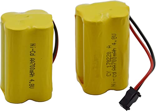 Blomiky 2 Cuboid 4.8V 700Mah Aa Nicd Rechargeable Battery Sm-2P Connector For Hy800 F1 F3 Rc Boat And Rc Bus Rc School Bus F1 Battery 2 Pack #TOP6