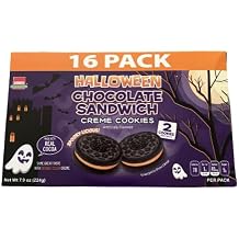 Sobisk Halloween Chocolate Sandwich Creme Cookies - 16 ct - 2 boxes - Made with real cocoa - 32 count total