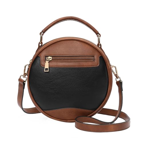 GOIACII Crossbody Circle Bag for Women Leather Phone Purse