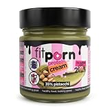 Fitporn - Crema Proteica Senza Zucchero e Lattosio al Pistacchio 35%, Golosa Crema Proteica Low Carb ad Alto Contenuto di Fibre e Proteine, Priva di Olio di Palma e Maltitolo, 200g