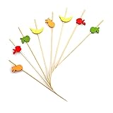 AILEXI Cocktail Sticks 100 Contiene stuzzicadenti in Legno Forniture per Feste Frutta Sandwich stuzzichini - Frutti Multicolori