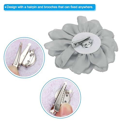 Image of PATIKIL Rose Flower Hair Clips, Fabric Brooch Pins for Women Wedding Party Dance Dress Clothes Accessories Valentine's Day Gifts