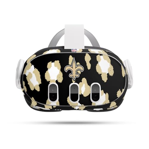 Skin vinyle NFL New Orleans Saints pour Meta Quest 3 autocollant motif léopard