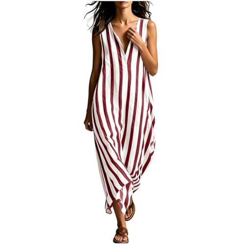 Vestido de rayas verticales que estiliza la figura femenina casual