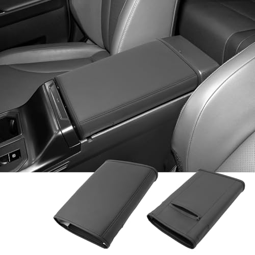 Coleya 2026 RAV4 Center Console Cover wiht Privacy Pocket, for Toyota RAV4 (LE/SE/XLE Premium/Woodland/XSE/Limited/GR Sport), Waterproof &Comfy Leather Armrest Cover 2026 RAV4 Accessories