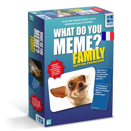 Megableu - What Do You Meme? - Family Edition Francesa - Juego de Cartas - Juego de Ambiente - Juego de Mesa - Jugar en Familia o Entre Amigos - A Partir de 8 años