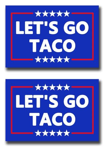 2 Pack Lets Go Taco Lets Go Taco Car Magnet Auto Truck Fridge Magnetic Decal Bumper Magnet