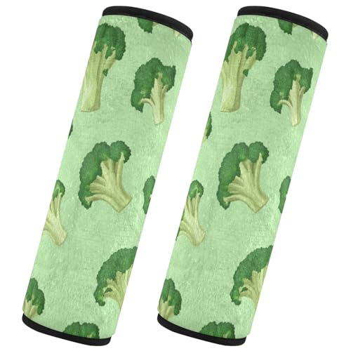 Seat Belt Covers 2 Pack Broccoli Florets Car Seat Strap Covers Super Soft Green Color Car Seat Neck Cover for Boys Girls Adults Babies S