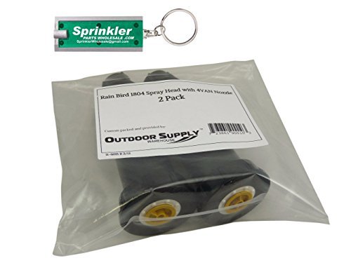 Rain Bird 1804 Spray Head with 4van Nozzle; 0 to 360 Adjustable; 4' Radius with a Free SprinklerPartsWholesale Flashlight Keychain (2)