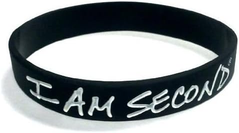 25 - I Am Second Black and White Silicone Wristband Bracelets Place Jesus & Others First
