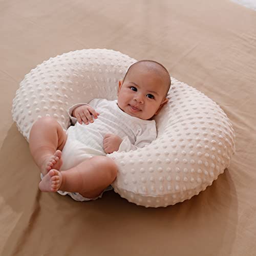Image of Nursing Pillow and Positioner with Cover for Breastfeeding | and Bottle Feeding, Propping Baby, Tummy Time, Baby Sitting Support, Awake-Time Support (Beige, 22 inch x 17.7 inch x 5.9 inch)