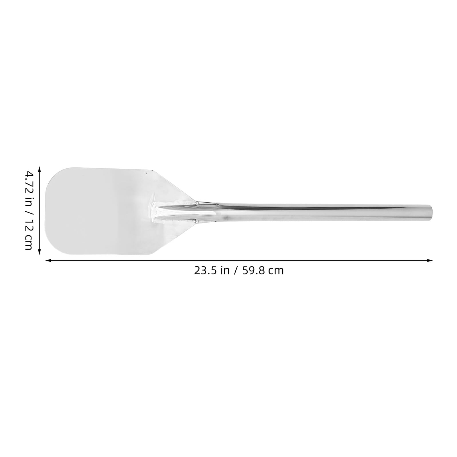 Paleta Mezcladora Color Plata de 24 Pulgadas de Acero Inoxidable Mango Ergonómico Largo para Preparación de Alimentos y Cocción en Grandes Cantidades