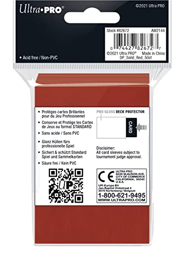 Ultra Pro Deck Protector Sleeves Gaming Cards, Red - Image 2