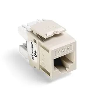 Leviton Extreme 6+ QuickPort Connector, CAT 6, 61110-RT6, Light Almond