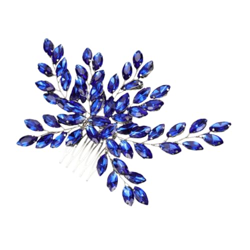 WRITWAA Braut Haarkamm mit blauen Schmucksteinen