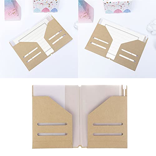 Stobok Travel Kraft Paper Passport Holder, Kraft Card Sleeve Holder Kraft File Folder Travelers Notebook Accessories Kit With Transparent Pouch, 4 Pack #TOP6