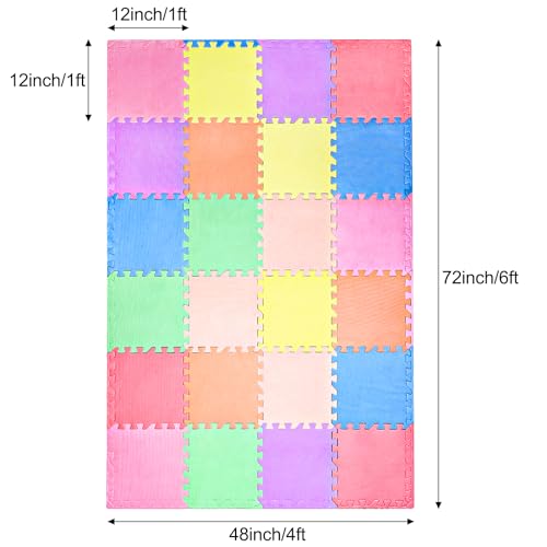 image for Nicunom 24 Tiles Kid's Puzzle Play Mat, Foam Mats Solid Foam Floor Mat