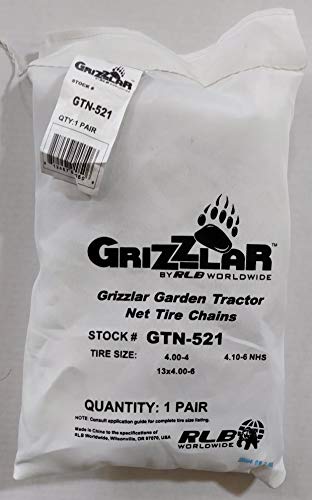 Grizzlar Gtn-521 Garden Tractor / Snowblower Net / Diamond Style Alloy Tire Chains 4.00-4, 4.10-6, 13X4.00-6 #TOP2
