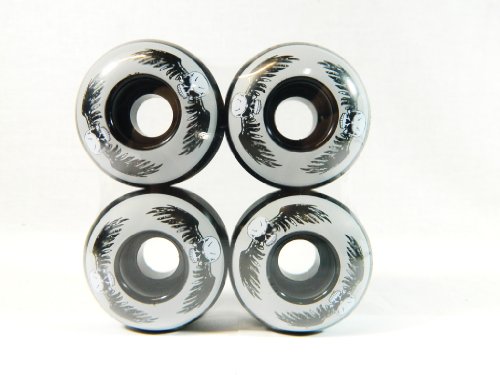 52mm x 31mm Pro Graphic Skateboard Wheels (Wing Skull Black)