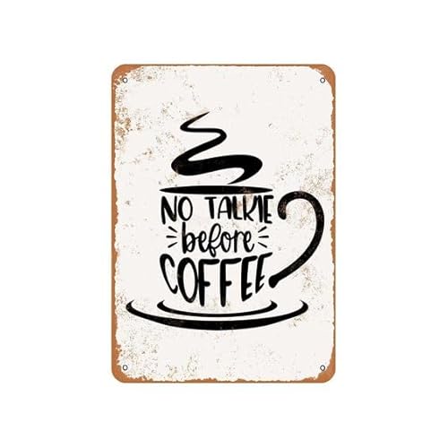 ���B���e�[�W���^���T�C�� No Talkie Before Coffee ���^���u���L�Ŕ� �A���~�T�C�� �z�[���R�[�q�[�o�[�Ǒ����p 8x12�C���`