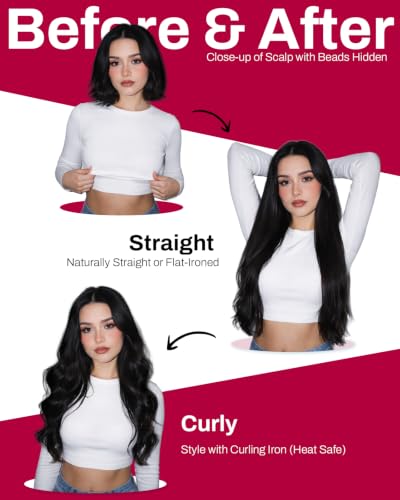 Image of Moresoo 18 Inch 100G, Micro Link Hair Extensions Human Hair Dark Brown