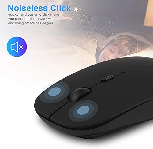 Wireless Mouse,Noiseless Mini Mouse for Laptop/Macbook/Tablet/iPad/Computer- Cordless Mouse with USB Nano Receiver & USB C adapter for Windows/Mac/Linux/OS (AAA Battery Required)
