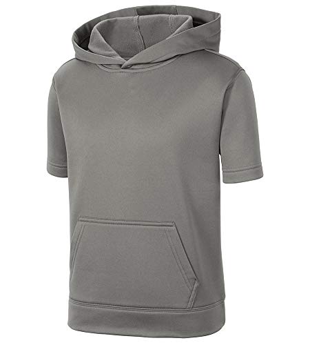 DRIEQUIP Youth Moisture Wicking Fleece Short Sleeve Hoodie in Sizes Youth XS-XL