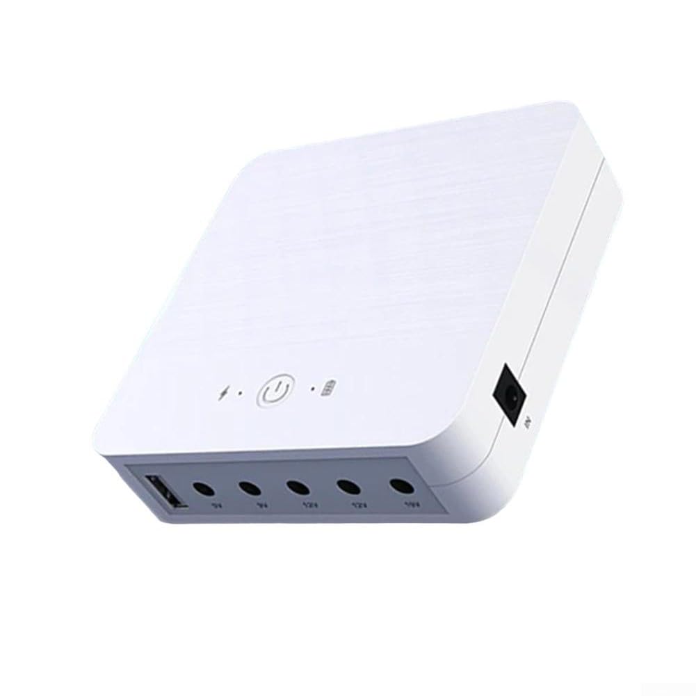 Mini batterie de secours UPS pour routeurs, batterie de secours 13200 mAh, 5 V, 9 V, 12 V, 19 V, pour routeur, caméra, alarme, téléphone, 105 x 105 x 27,5 mm