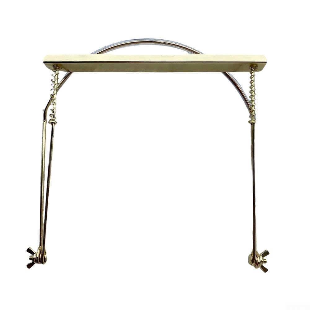 Soporte de cuello de armónica ajustable de 10 agujeros con cómodo mango de goma (negro)