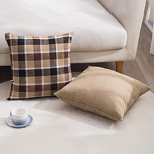 Zuyusut Buffalo Plaid Throw Pillow Covers 18X18 Buffalo Check Pillowcase Rustic Farmhouse Decorative Cushion Covers For Sofa Bedroom Car Outdoor Camping (2Pack, 18''X18'', Brown-Plaid) #TOP1
