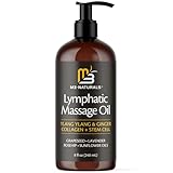 Ylang Ylang + Ginger Lymphatic Drainage Massage Oil – with Collagen & Stem Cells for Circulation, Detox & Cellulite Removal – Body Oil for Muscle Relief, Skin Firming & Relaxation – 8oz by M3