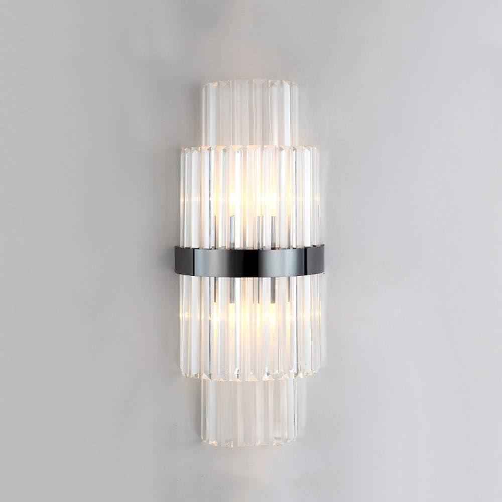 HUAYUSEDF Linear Sconces Home Decoration Crystal Wall Lighting Gold Bathroom Vanity Fixture Up Down Black Indoor Bedside Lamp Room Display Lights(Dark)