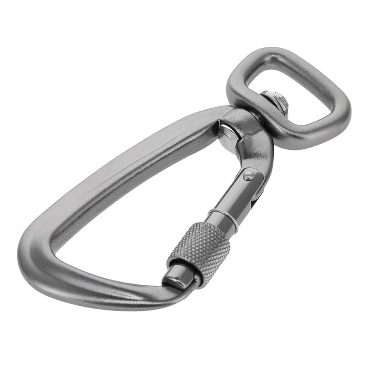 Buckleguy.com C5810 Gun Metal, Screw Lock Swivel Carabiner, Aluminum