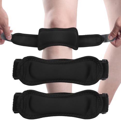 Scettar 2 Piezas Rodillera Adjustable, Cinta Rotuliana Rodilla Alivio del Dolor de Tendinitis, Rodilleras Menisco y Ligamento Correa Rotuliana para Correr Saltar Gym Estabilización de la Articulación