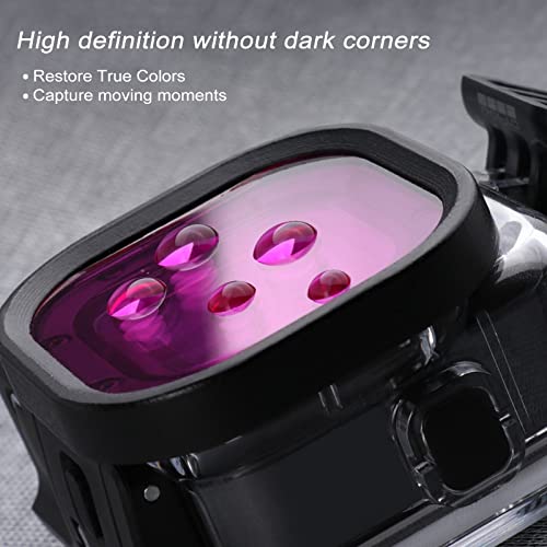 DiveMaster Objektivfilter Tauchfilter 3 in 1 Schnorcheltauchen Unterwasser Rot/Pink/Lila Linsenfilter in Meerwasser & Süßwasser für wasserdichtes offizielles Gehäuse