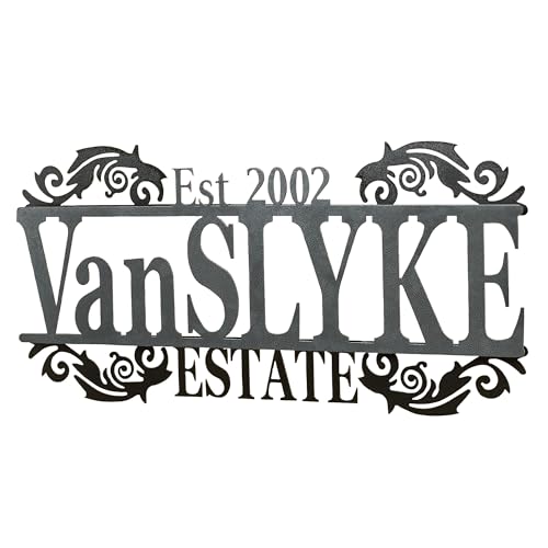 Touch of Class Legacy Personalized Wall Art Sign - Powder Coated Metal - 14-gauge Steel - Antique Pewter Finish - Estate