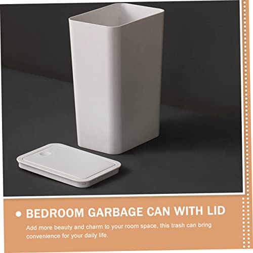Caneca de basura plástica rectangular con tapa miniatura 3