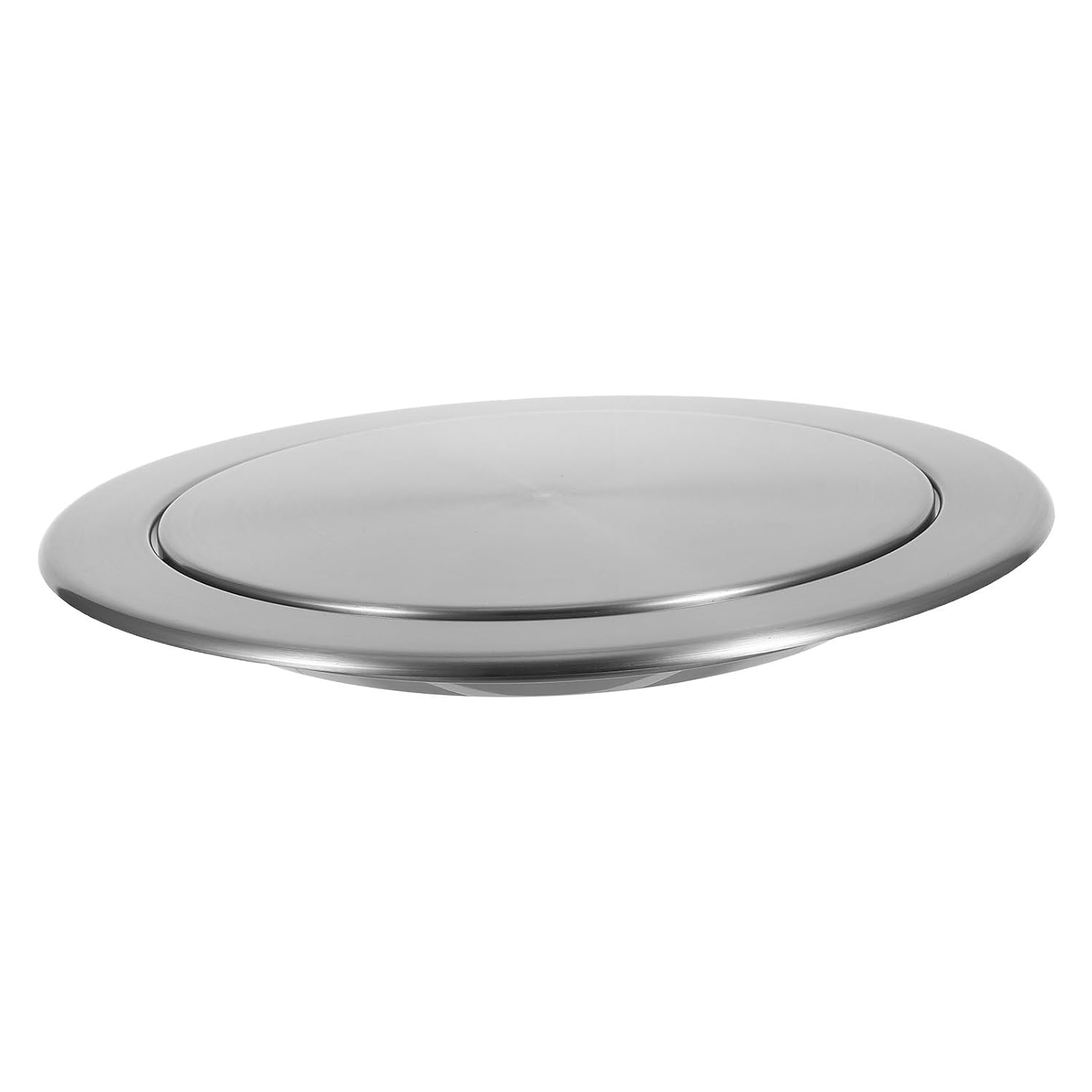 Stainless Steel Embedded Trash Can Lid with Built-in Swing Flap Cover for Countertop Recessed Wastebasket Replacement Lid Multipurpose Application for Office and Workspace