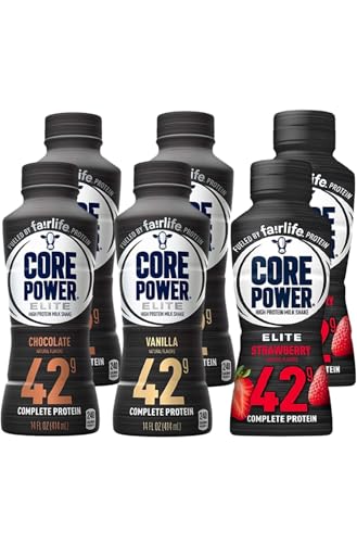 Baxter Expresss: Fa!rlife Core power Elite High Protein Milk Shake 42g (Pack of 12) 3 Flavor Pack - Chocolate, Vanilla and Strawberry 14 Fl bottles
