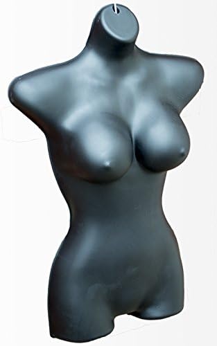 Premium Large Bust Torso Hanging Body Form Mannequin (BLACK)