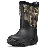 HISEA Barefoot Friendly Rain Boots for Kids Insulated Hunting Rubber Shoes