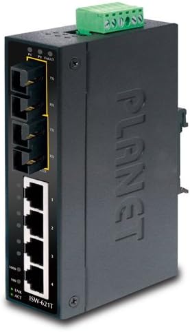 PLANET TECHNOLOGY ISW-621TS15 IP30 Industrial Ethernet Switch 4-Port 10/100Base-TX + 2-Port 100Base-FX (SM, SC, 15km) (-40~75C)